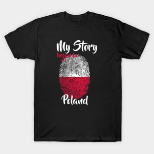 Poland Flag Fingerprint My Story DNA Polish T-Shirt